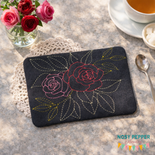 Load image into Gallery viewer, Rose ITH mugrug (4 sizes included) machine embroidery design DIGITAL DOWNLOAD