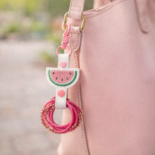 Load image into Gallery viewer, Watermelon hair tie holder (2 sizes included) machine embroidery design DIGITAL DOWNLOAD