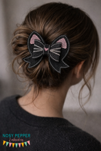 Load image into Gallery viewer, Cat Bow Embroidery Design | Cute Cat Ear Bow Embroidery File | 2 Sizes Included | Digital Download