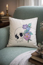 Load image into Gallery viewer, Skull flower embroidery design (5 sizes included) machine embroidery design DIGITAL DOWNLOAD