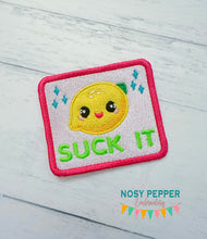 Load image into Gallery viewer, Suck It Lemon patch Spring 2025 Skill Builder Bundle (2 sizes included) machine embroidery design DIGITAL DOWNLOAD