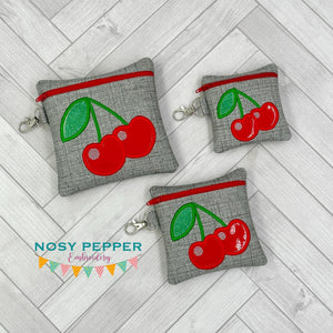 Cherry applique ITH Bag embroidery design