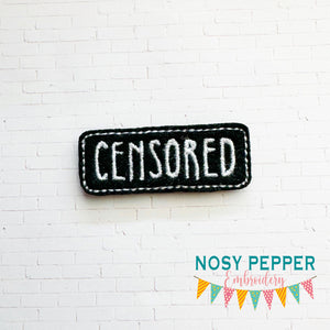 Censored feltie embroidery file (single and multi files included) DIGITAL DOWNLOAD