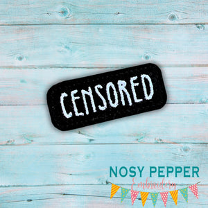 Censored feltie embroidery file (single and multi files included) DIGITAL DOWNLOAD