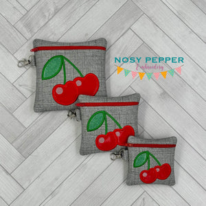 Cherry applique ITH Bag embroidery design