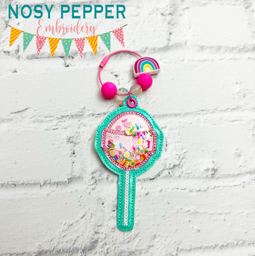 Sucker applique shaker bookmark/bag tag/ornament machine embroidery file DIGITAL DOWNLOAD