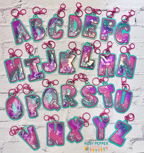 Alphabet shaker bookmark/bag tag/ornament set of 26 letters machine embroidery file DIGITAL DOWNLOAD