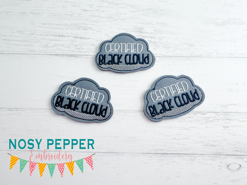Certified Black Cloud feltie embroidery file (single and multi files included) MB May '24 DIGITAL DOWNLOAD