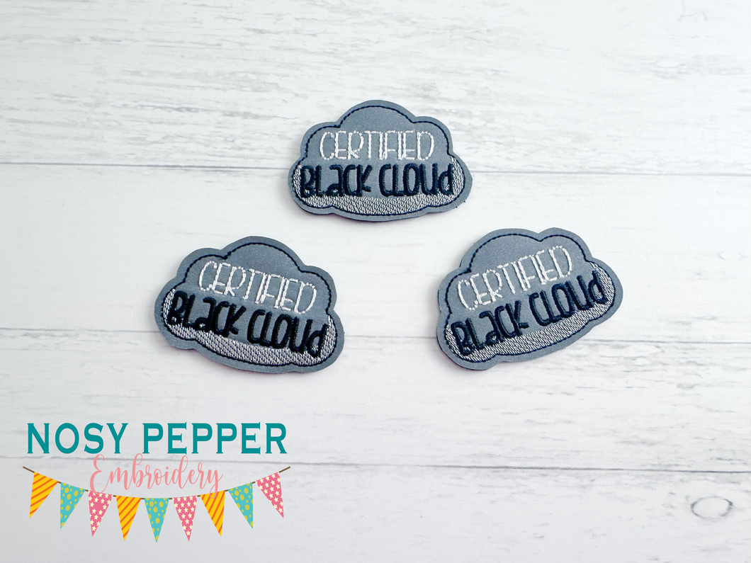 Certified Black Cloud feltie embroidery file (single and multi files included) MB May '24 DIGITAL DOWNLOAD