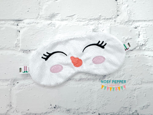 Snowman Sleep Mask machine embroidery design (2 sizes included) DIGITAL DOWNLOAD