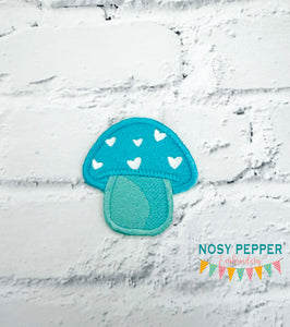Heart Toadstool patch (3 sizes included) machine embroidery design DIGITAL DOWNLOAD