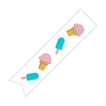 Load image into Gallery viewer, Ice Cream fob set machine embroidery file (3 sizes, single and multi files included) DIGITAL DOWNLOAD