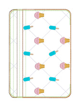 Load image into Gallery viewer, Ice Cream Quilted ITH Bag (4 sizes available) machine embroidery design DIGITAL DOWNLOAD