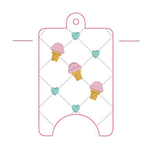 Load image into Gallery viewer, Ice Cream Quilted Sanitizer Case (2 sizes available) machine embroidery design DIGITAL DOWNLOAD