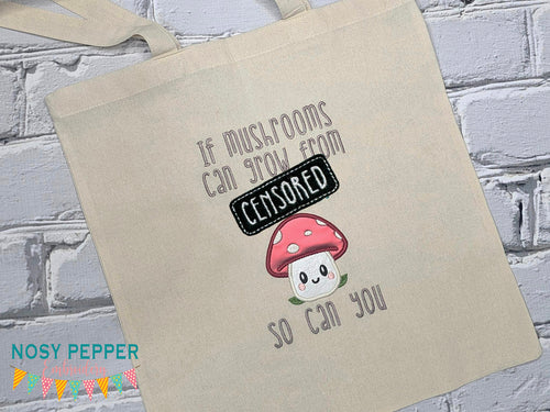 If Mushrooms Sh!t machine embroidery design (4 sizes included) DIGITAL DOWNLOAD