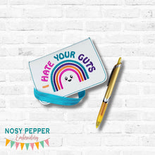 Load image into Gallery viewer, I Hate Your Guts notebook cover 2 sizes available machine embroidery design DIGITAL DOWNLOAD