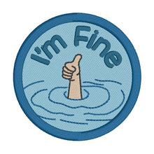 Load image into Gallery viewer, I'm Fine Hand patch (2 sizes included) machine embroidery design DIGITAL DOWNLOAD