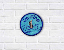 Load image into Gallery viewer, I'm Fine Hand patch (2 sizes included) machine embroidery design DIGITAL DOWNLOAD