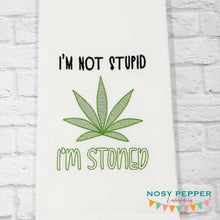 Load image into Gallery viewer, I'm Stoned sketchy machine embroidery design (4 sizes included) DIGITAL DOWNLOAD