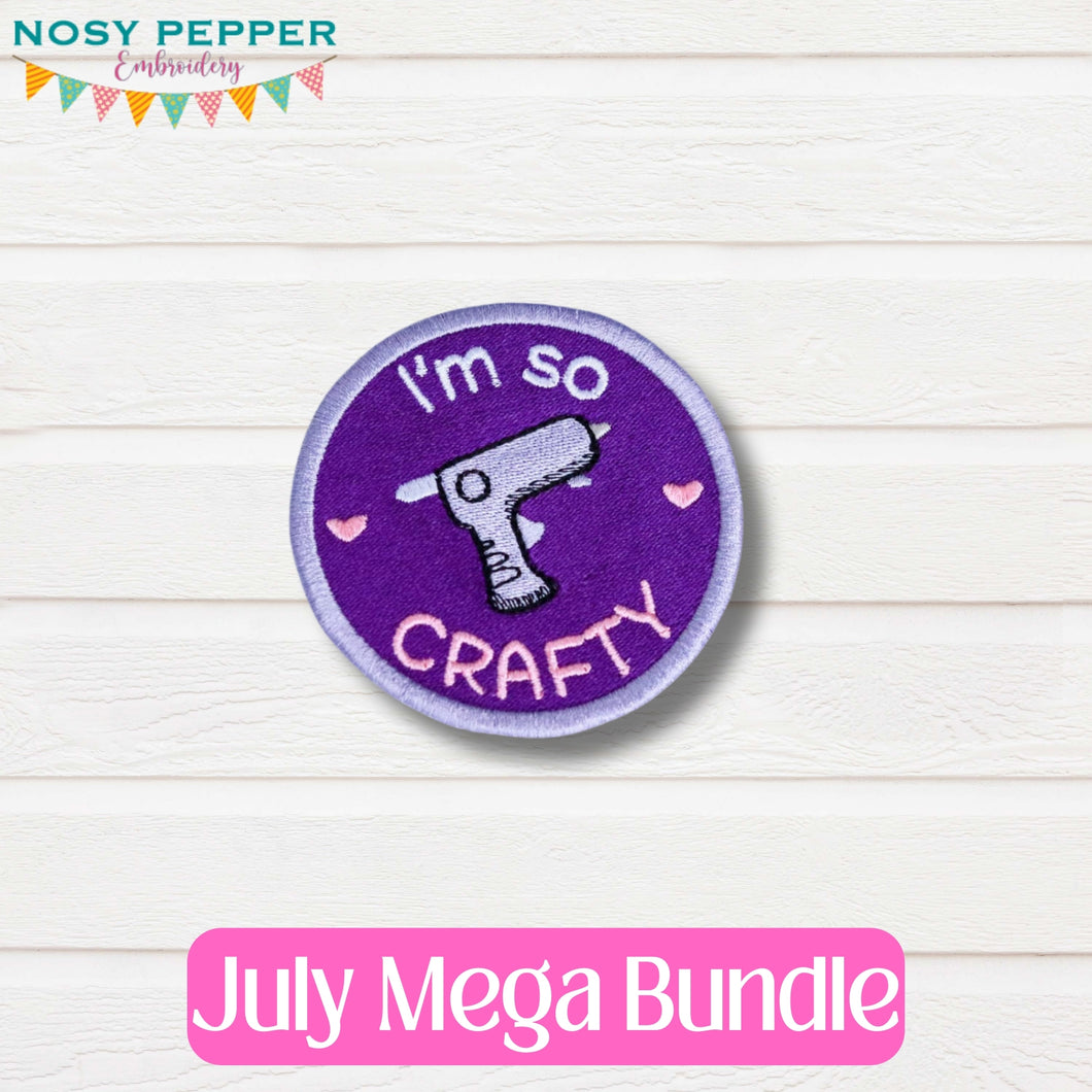 I'm So Crafty patch (2 sizes included) July 24 Mystery Bundle machine embroidery design DIGITAL DOWNLOAD