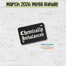 Load image into Gallery viewer, Chemically Imbalanced patch (2 sizes included) machine embroidery design DIGITAL DOWNLOAD