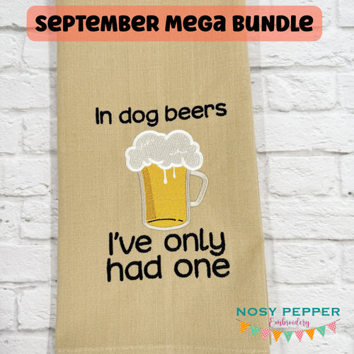 In Dog Beers sketchy machine embroidery design (4 sizes included) DIGITAL DOWNLOAD