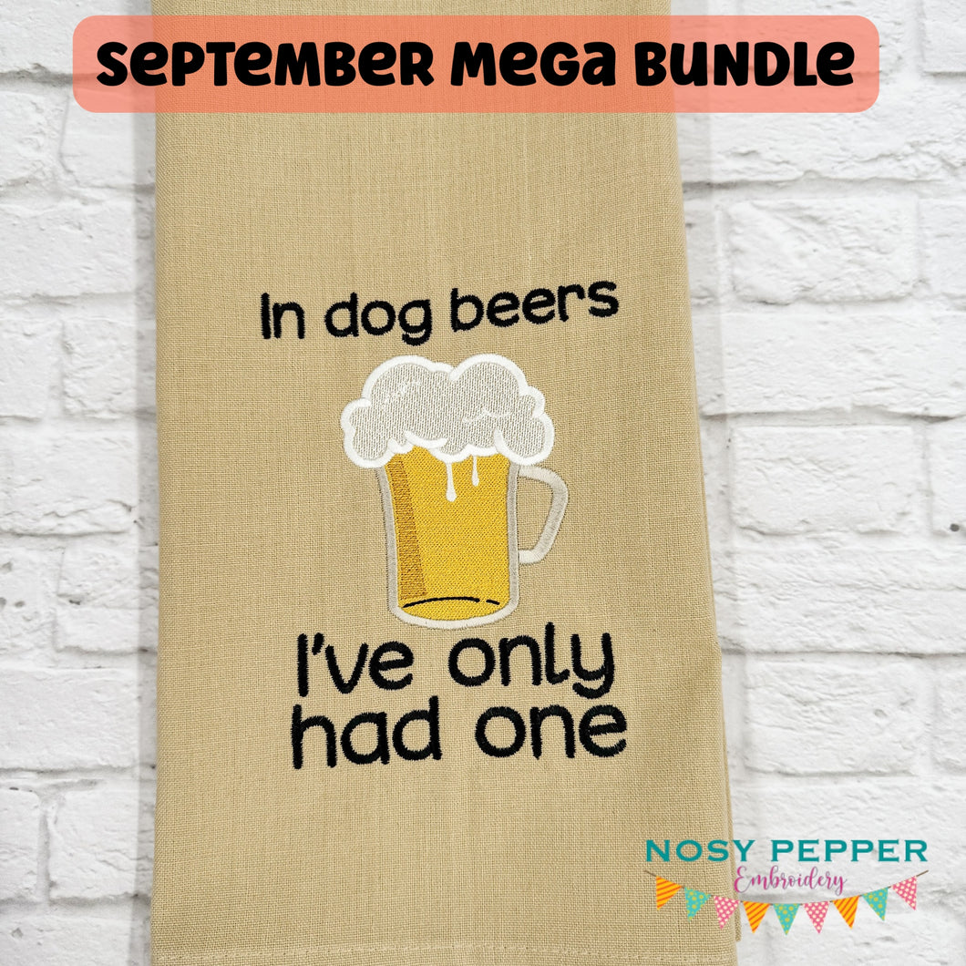 In Dog Beers sketchy machine embroidery design (4 sizes included) DIGITAL DOWNLOAD