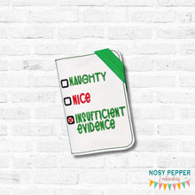 Load image into Gallery viewer, Insufficient Evidence notebook cover 2 sizes available machine embroidery design DIGITAL DOWNLOAD