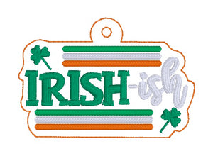 Irish-ish snap tab and eyelet fob (single and multi files included) machine embroidery file DIGITAL DOWNLOAD