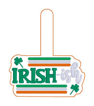 Load image into Gallery viewer, Irish-ish snap tab and eyelet fob (single and multi files included) machine embroidery file DIGITAL DOWNLOAD