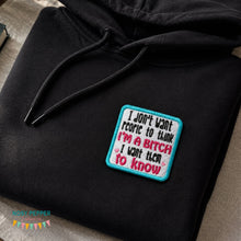 Load image into Gallery viewer, I'm A Bitch patch (2 sizes included) machine embroidery design DIGITAL DOWNLOAD
