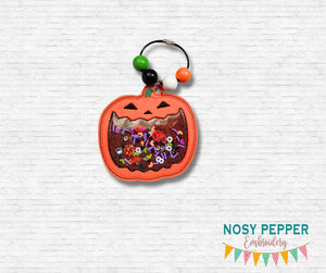 Jack-O-Lantern bookmark/ornament/bag tag machine embroidery design DIGITAL DOWNLOAD