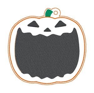 Jack-O-Lantern bookmark/ornament/bag tag machine embroidery design DIGITAL DOWNLOAD