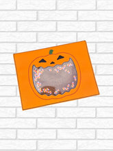 Load image into Gallery viewer, Jack O Lantern notebook cover (2 sizes available) machine embroidery design DIGITAL DOWNLOAD