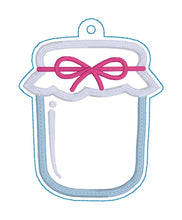 Load image into Gallery viewer, Jam Jar applique shaker bag tag/ornament/bookmark machine embroidery design FEB 26 MB—DIGITAL DOWNLOAD