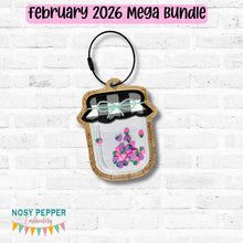 Load image into Gallery viewer, Jam Jar applique shaker bag tag/ornament/bookmark machine embroidery design FEB 26 MB—DIGITAL DOWNLOAD