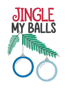 Jingle My Balls applique machine embroidery design (4 sizes included) DIGITAL DOWNLOAD