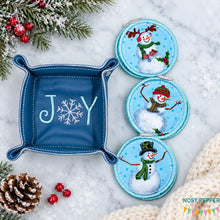 Load image into Gallery viewer, Joy Snowflake ITH tray and wipe set --2026 Holiday Bundle--machine embroidery design (includes 2 sizes of trays and wipes) DIGITAL DOWNLOAD
