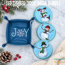 Load image into Gallery viewer, Joy Snowflake ITH tray and wipe set --2026 Holiday Bundle--machine embroidery design (includes 2 sizes of trays and wipes) DIGITAL DOWNLOAD