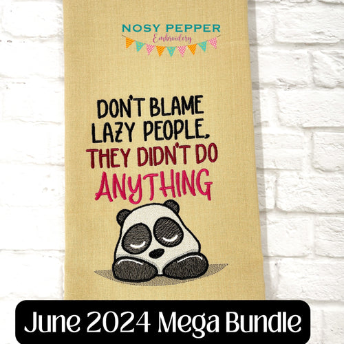 Lazy People machine embroidery design (4 sizes included) DIGITAL DOWNLOAD
