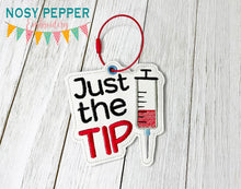Load image into Gallery viewer, Just The Tip bookmark/ornament/bag tag machine embroidery design DIGITAL DOWNLOAD