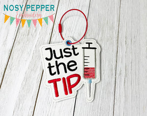 Just The Tip bookmark/ornament/bag tag machine embroidery design DIGITAL DOWNLOAD