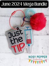 Load image into Gallery viewer, Just The Tip bookmark/ornament/bag tag machine embroidery design DIGITAL DOWNLOAD