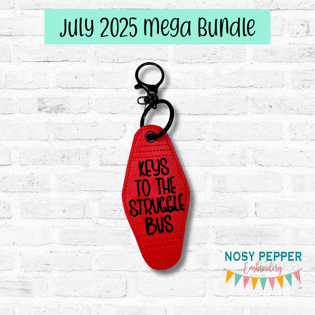 Keys To The Struggle Bus key fob (single and multi files included) machine embroidery file DIGITAL DOWNLOAD