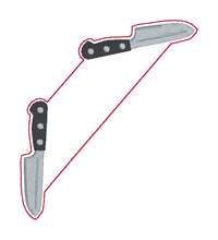 Load image into Gallery viewer, Knife Magnetic bookmark --2026 Spooky Bundle-- machine embroidery design DIGITAL DOWNLOAD