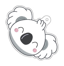 Load image into Gallery viewer, Happy Koala snap tab and eyelet fob set 25 Fall Skill Bundle (single and multi files, and bagtag included) machine embroidery design DIGITAL DOWNLOAD