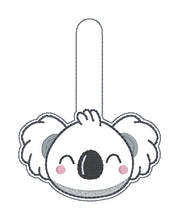 Load image into Gallery viewer, Happy Koala snap tab and eyelet fob set 25 Fall Skill Bundle (single and multi files, and bagtag included) machine embroidery design DIGITAL DOWNLOAD
