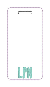 LPN Badge buddy machine embroidery design DIGITAL DOWNLOAD