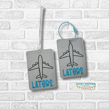 Load image into Gallery viewer, Laters luggage tag set machine embroidery design DIGITAL DOWNLOAD