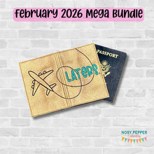 Load image into Gallery viewer, Laters passport cover machine embroidery design DIGITAL DOWNLOAD